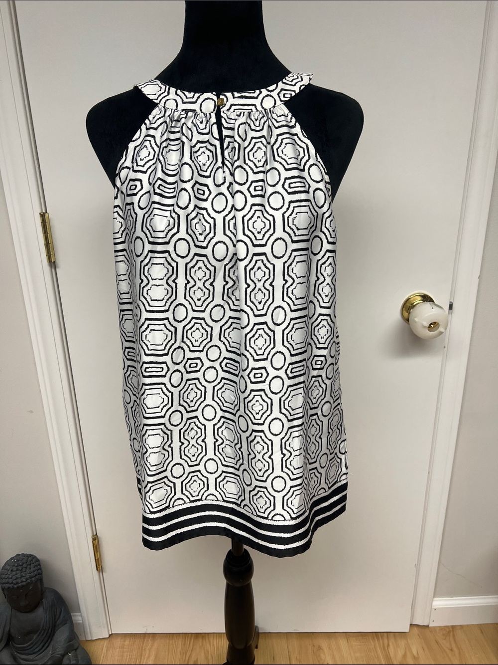 The Limited Black and White Geometric Halter Dress for Girls